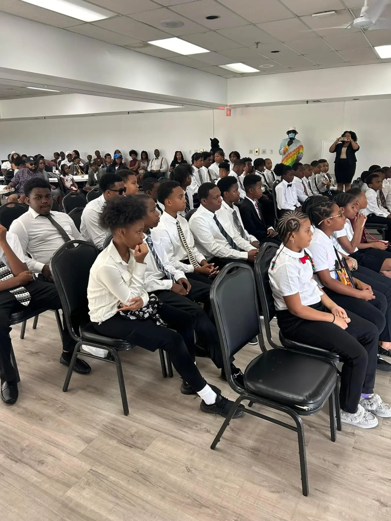 Young men and families gathered for the Boys2Men graduation